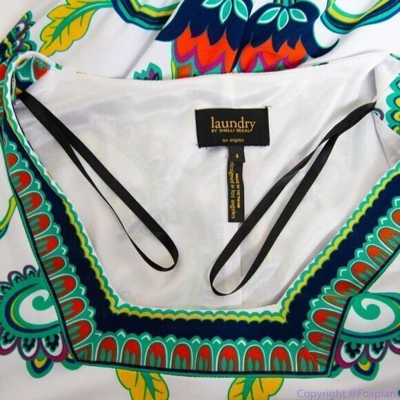 Laundry‎ by Shelli Segal green white floral print dress, women size 4 - Picture 14 of 16